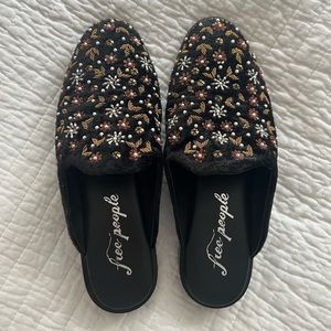 Free People embellished mules- WORN ONCE